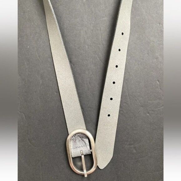 Free People Vanzetti Belt Silver Print Real Leather Germany/ Italy Made New main image 8
